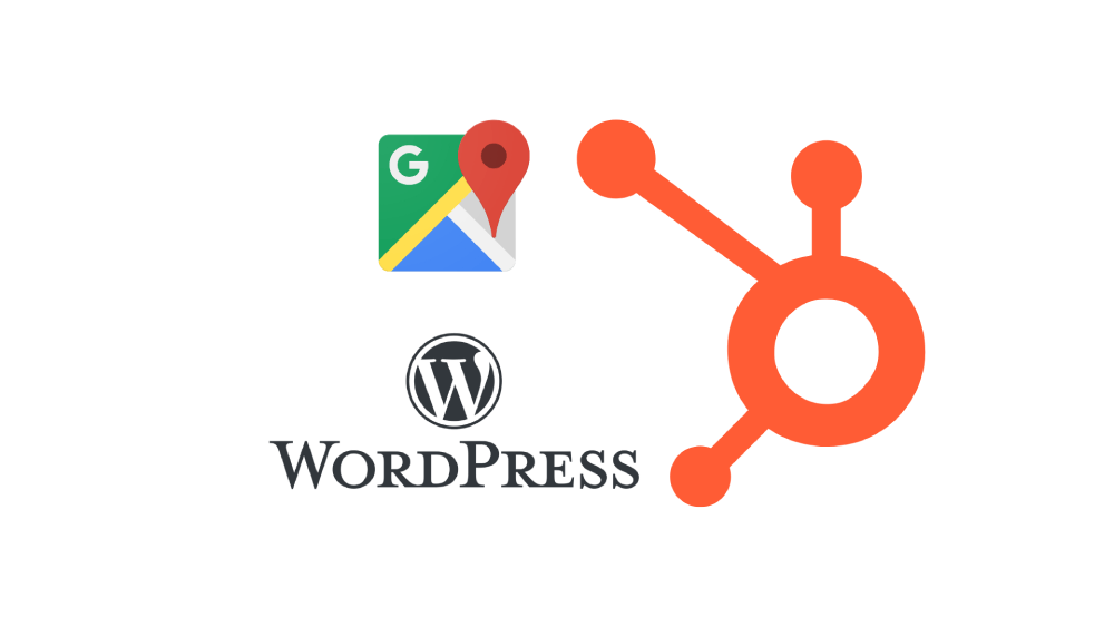 logos hubspot, wordpress et google maps